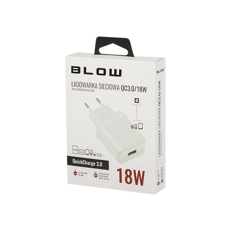 Φορτιστής Με Υποδοχή USB QC3.0 18W Blow