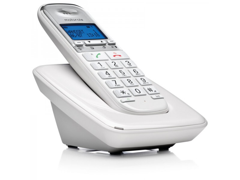 Motorola S3001 WHITE (Ελληνικό Μενού) Ασύρματο Τηλέφωνο Συμβατό Με Ακουστικά Βαρηκοΐας