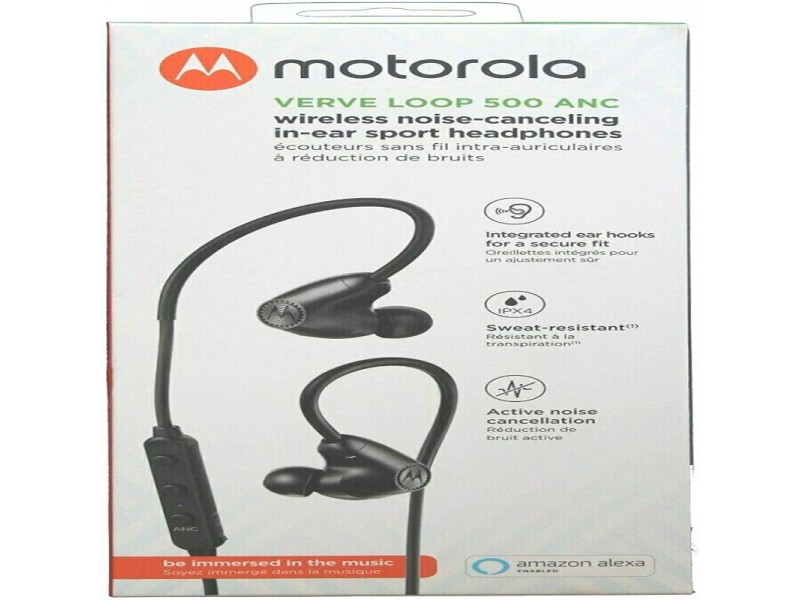 Motorola Verve loop 500 Μαύρα Αδιάβροχα Ασύρματα Bluetooth 4.2 Ακουστικά Handsfree Με Active Noise Cancellation