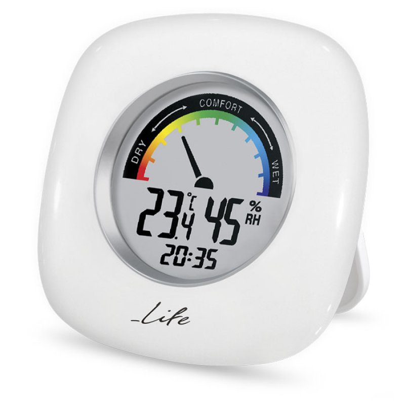 Life Wes-103 Ψηφιακό Θερμόμετρο/Υγρόμετρο Εσωτερικού Χώρου Με Ρολόι