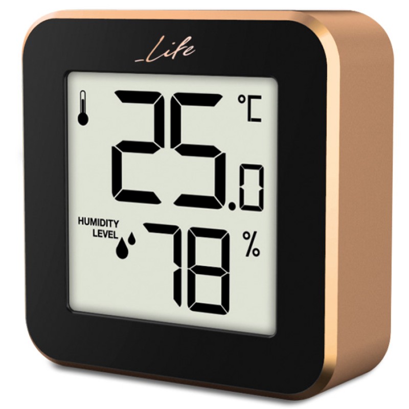 221-0228 Life Alu Mini Rose Gold Ψηφιακό Θερμόμετρο/Υγρόμετρο Εσωτερικού Χώρου