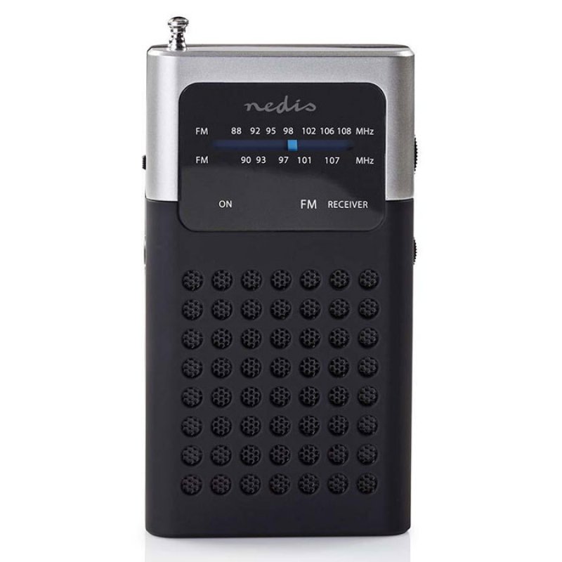 Nedis RDFM1100GY Mini Φορητό Ραδιόφωνο FM Σε Μαύρο/Γκρί Χρώμα