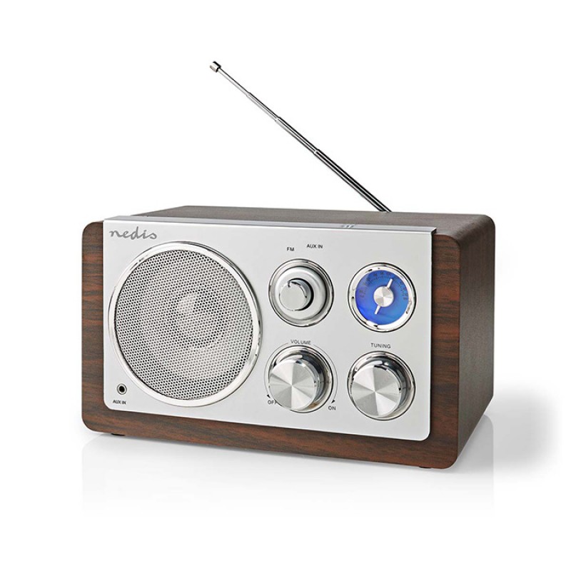 NEDIS RDFM5110BN Επιτραπέζιο Αναλογικό Ραδιόφωνο FM Σε Ρετρό Design & Καφέ Χρώμα