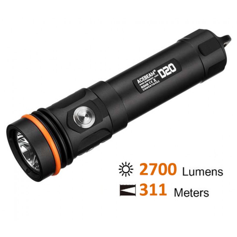 Φακός Υποβρύχιος Acebeam D20 +Battery