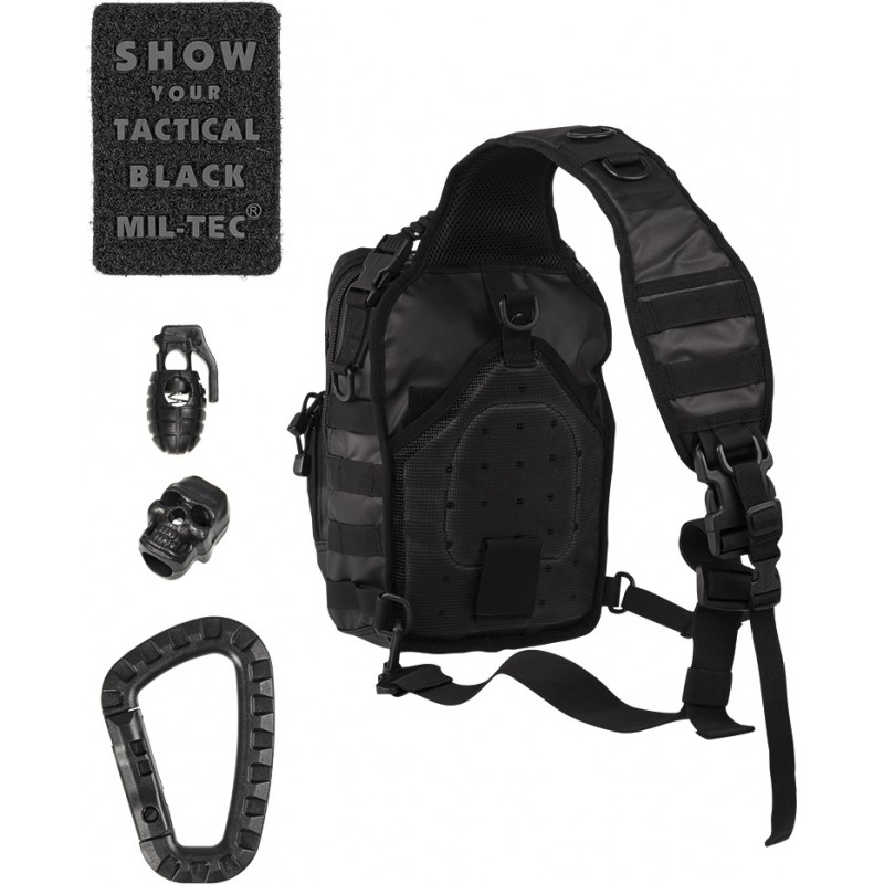 Mil-Tec Tactical One Strap Assault Pack Small Στρατιωτικό Τσαντάκι Στήθους σε Μαύρο χρώμα 10lt