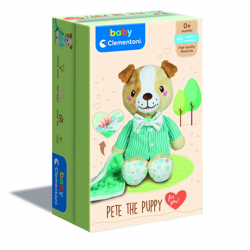 Baby Clementoni For You Βρεφικό Χνουδωτό Γλυκό Σκυλάκι Σε Κουτί Δώρου Για 0+ Μηνών