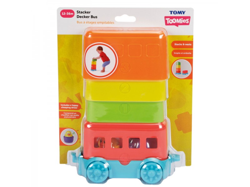 Tomy Toomies Βρεφικό Παιχνίδι Λεωφορεία Σε Πυραμίδα Για 12-36 Μηνών