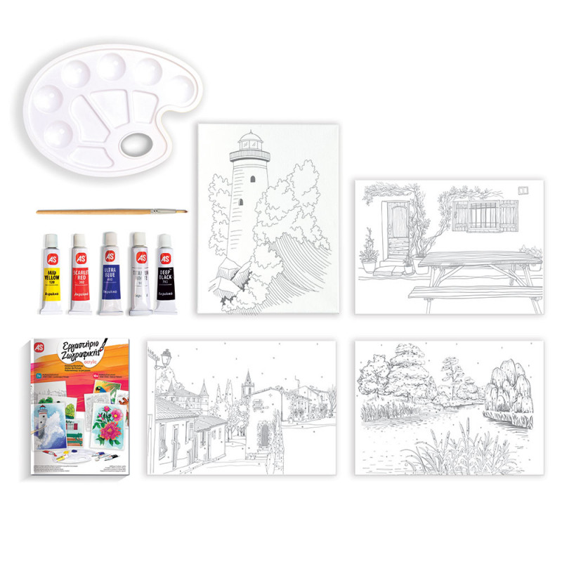 Εργαστήριο Ζωγραφικής Ακρυλικά Χρώματα Σετ Ζωγραφικής Τοπία Για 7+ Χρονών