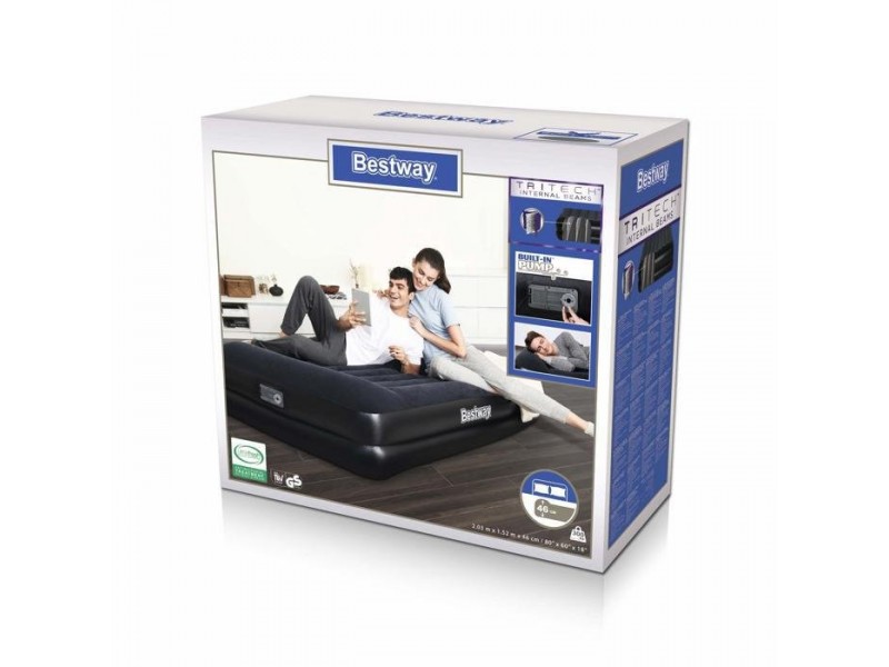 Στρώμα Βελούδινο Bestway Tritech Airbed Queen Με Εσωτ. Τρόμπα 2.03M X 1.52M X 46Cm Bes-663