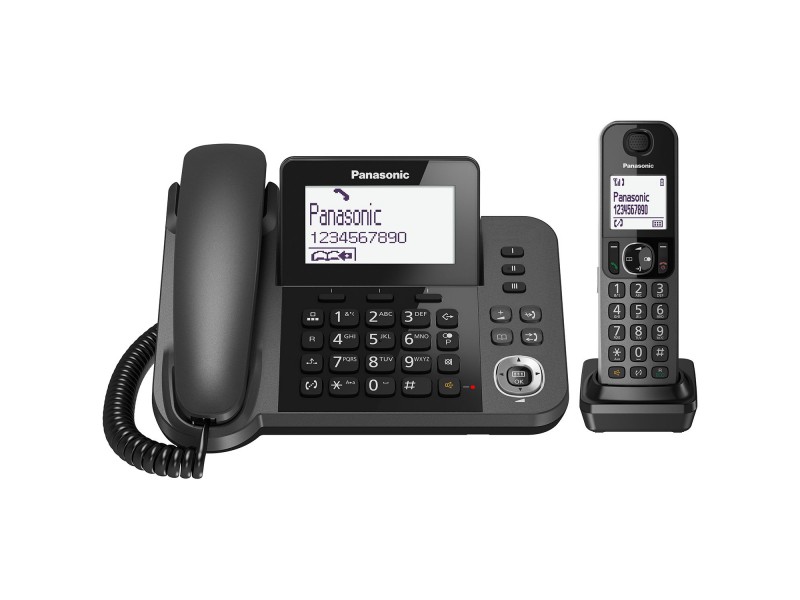 Panasonic KX-TGF310EXM μαύρο ECO Ασύρματο και σταθερό τηλέφωνο μαζί,δουλεύει και σε διακοπή ρεύματος