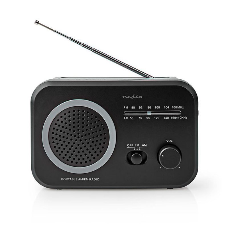 Φορητό ραδιόφωνο FM/AM, σε μαύρο/γκρι χρώμα NEDIS RDFM1330GY