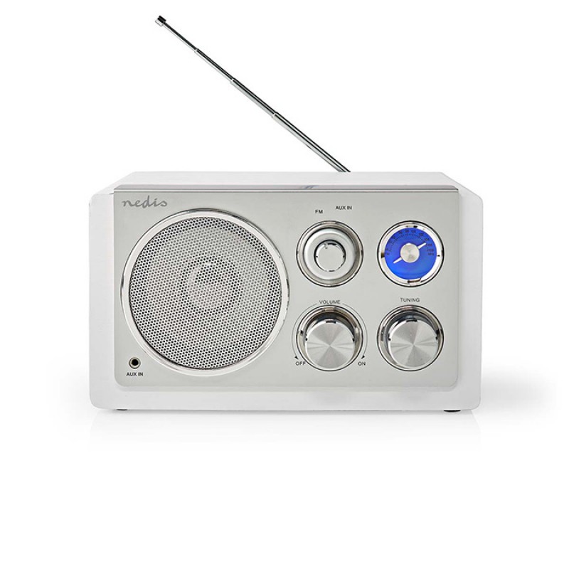 NEDIS RDFM5110WT Επιτραπέζιο Αναλογικό Ραδιόφωνο FM Σε Ρετρό Design & Λευκό Χρώμα