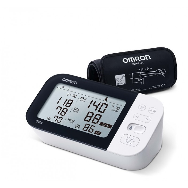 Omron M7 Intelli IT Έξυπνο Πιεσόμετρο Bluetooth Μπράτσου με περιχειρίδα μεσαίου/μεγάλου μεγέθους HEM-7361T-EBK 