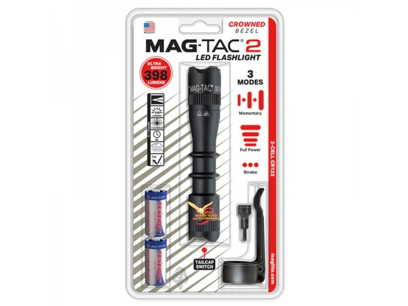 Φακός Maglite Led Mag-Tac 2X Κορώνα 2Χ CR123 Led Μαύρος SF2LRA6L 