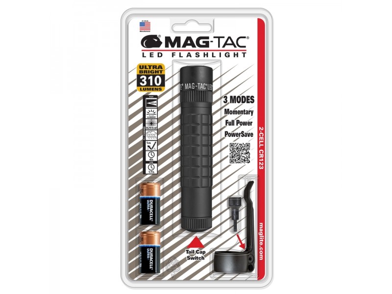 Φακός Maglite Mag-Tac 2Χ CR123 Led Μαύρος SG2LRE6 