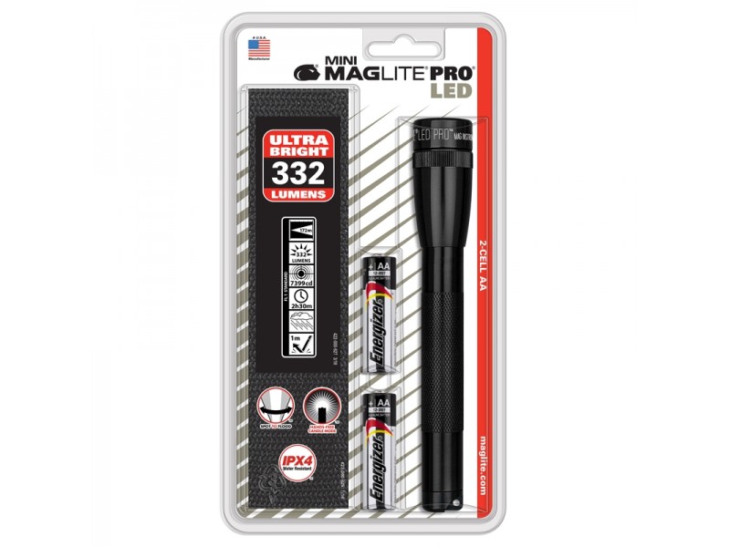 Φακός Maglite Led Mini Pro 2xAA Μαύρος SP2P01H 