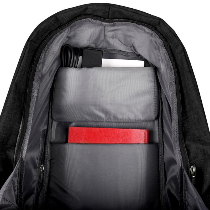 NOD Αnti-theft σακίδιο πλάτης για laptop έως 15,6'' με ενσωματωμένη θύρα USB, σε μαύρο χρώμα