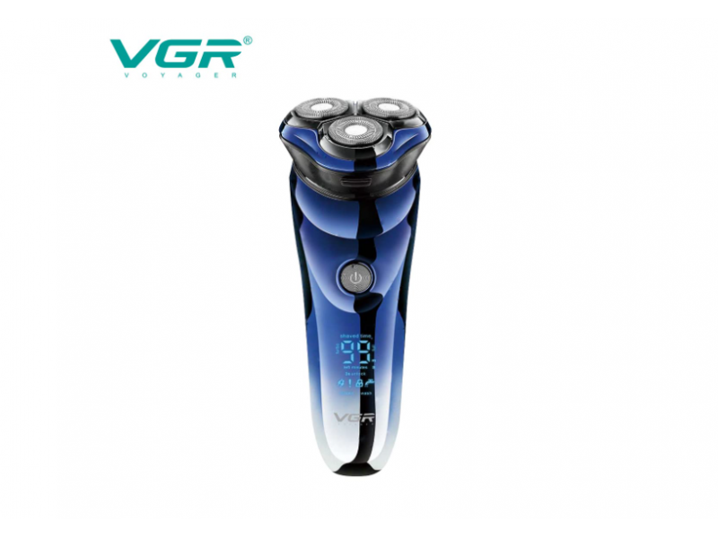 Επαναφορτιζόμενη Ξυριστική Μηχανή VGR V-305 3 Κεφαλών Με Ψηφιακή Οθόνη LED