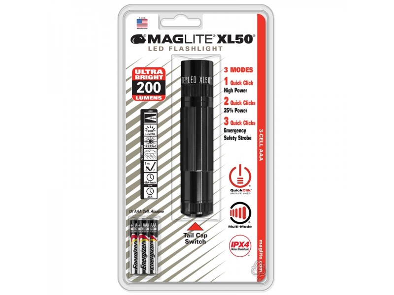 Φακός Maglite Led 3XAAA XL50-S3016 Μαύρος