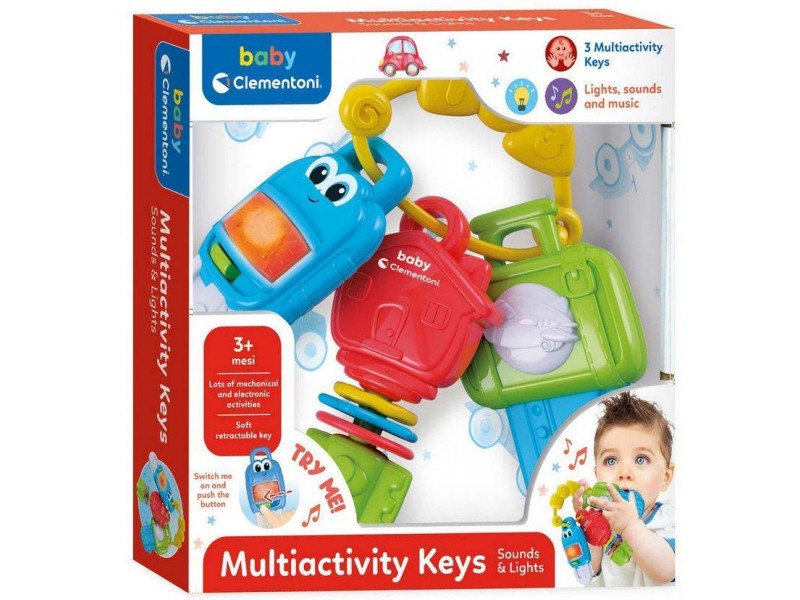  Baby Clementoni Βρεφικό Παιχνίδι Ηλεκτρονικά Κλειδιά Για 3+ Μηνών