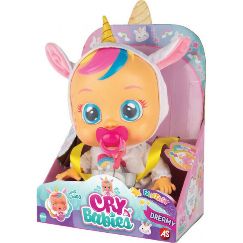 Cry Babies Κλαψουλίνια Fantasy Dreamy - Διαδραστική Κούκλα Μονόκερος - Αληθινά Δάκρυα