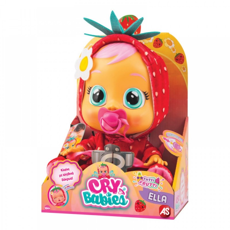 Cry Babies Κλαψουλίνια Tutti Frutti Ella - Διαδραστική Κούκλα Φράουλα - Αληθινά Δάκρυα