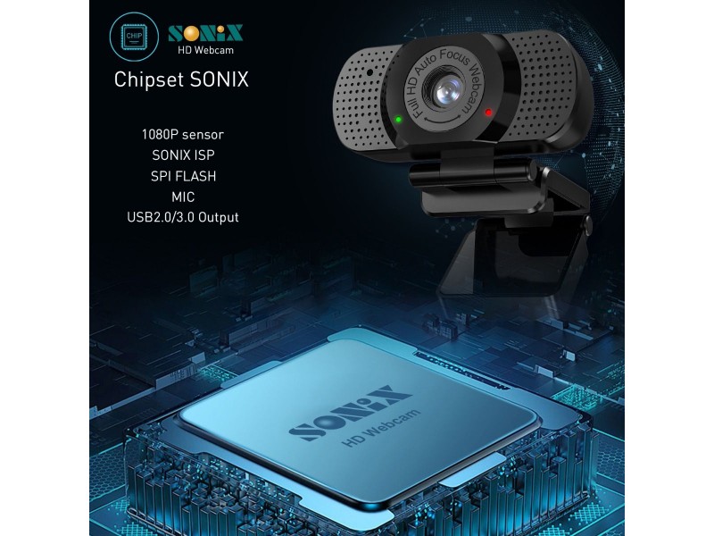 Webcam Usb Auto Focus 1080P Edup EP-1080P8