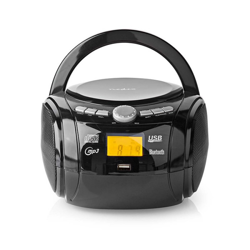 Φορητό Bluetooth Ραδιόφωνο Με CD / USB / MP3 / AUX, 9W Σε Μαύρο Χρώμα