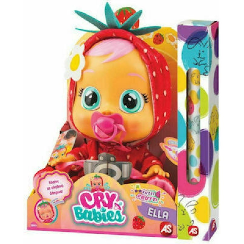  Λαμπάδα Cry Babies Κλαψουλίνια Tutti Frutti Ella - Διαδραστική Κούκλα Φράουλα - Αληθινά Δάκρυα