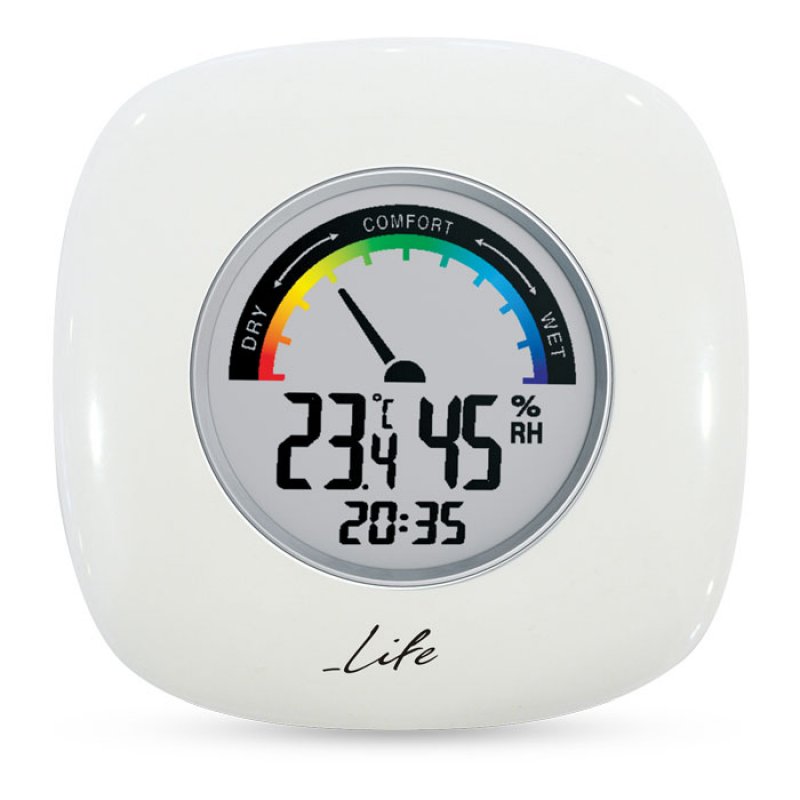 Life Wes-103 Ψηφιακό Θερμόμετρο/Υγρόμετρο Εσωτερικού Χώρου Με Ρολόι