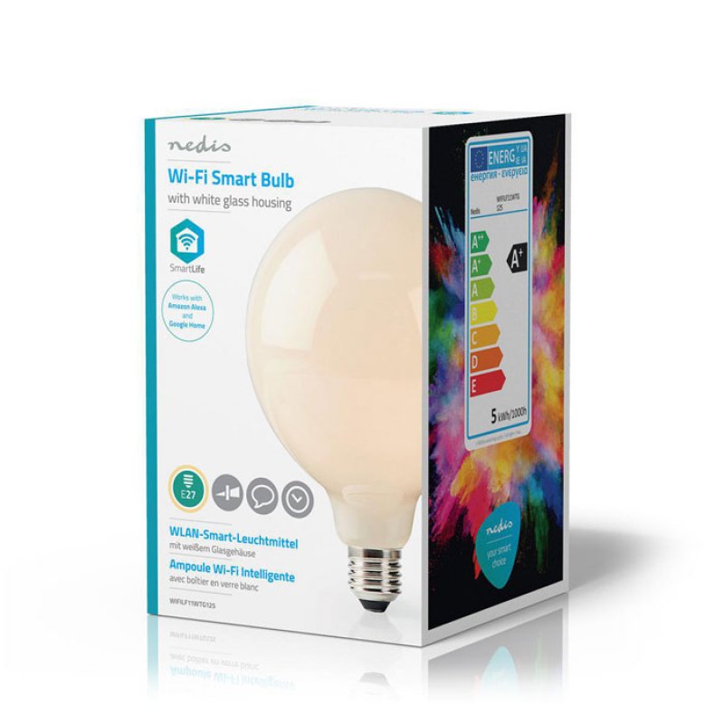 Wi-Fi Έξυπνη Λάμπα LED, E27, G125, 5W, Warm White, 500lm. 